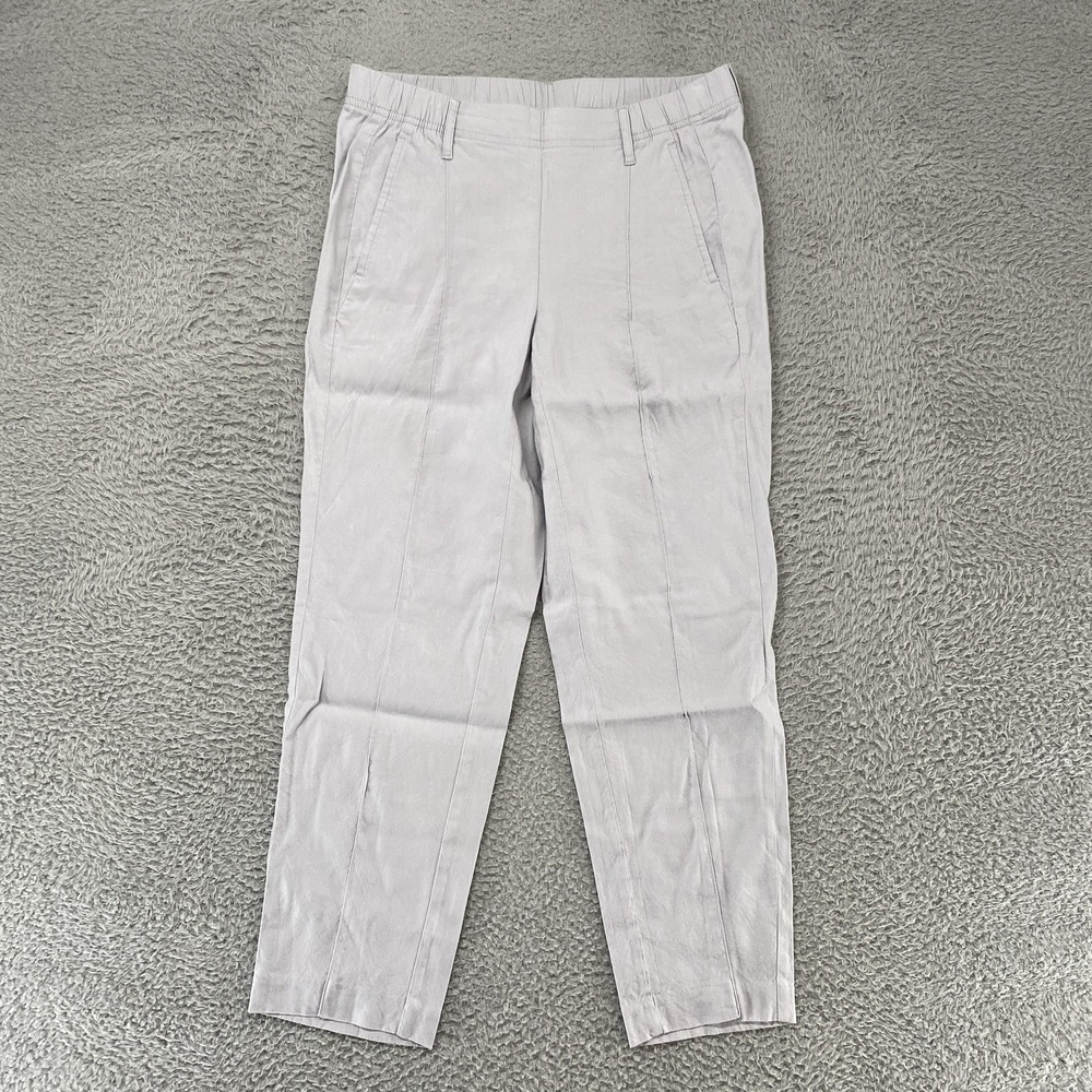 J. Jill Linen Stretch Pants Womens Small Gray Tapered Minimalist Capsule Neutral